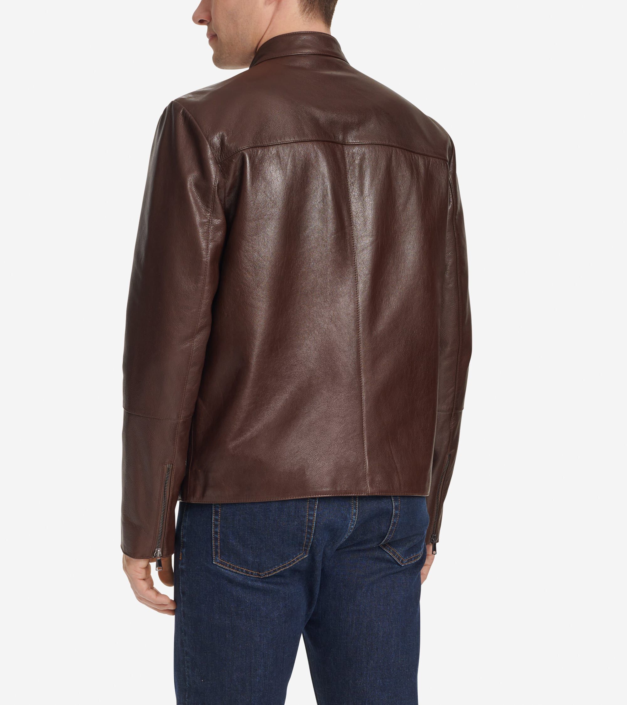 Men's Classic Zip-Front Moto Jacket - Image 2