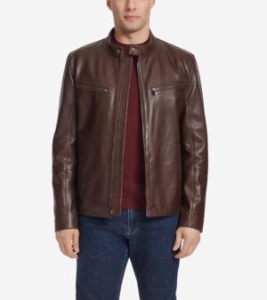 Men's Classic Zip-Front Moto Jacket