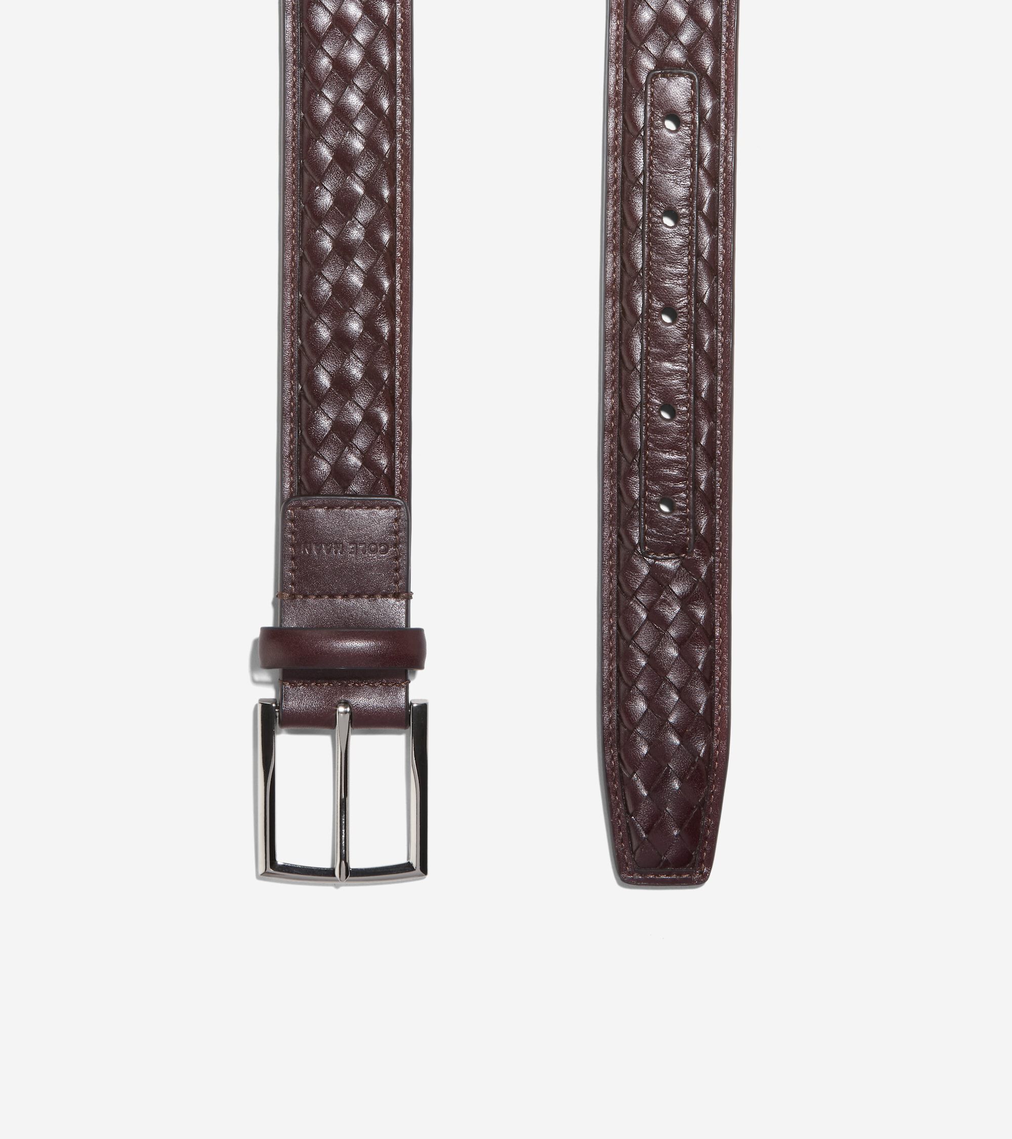 Men's Woven Inlay Leather Belt - Image 2