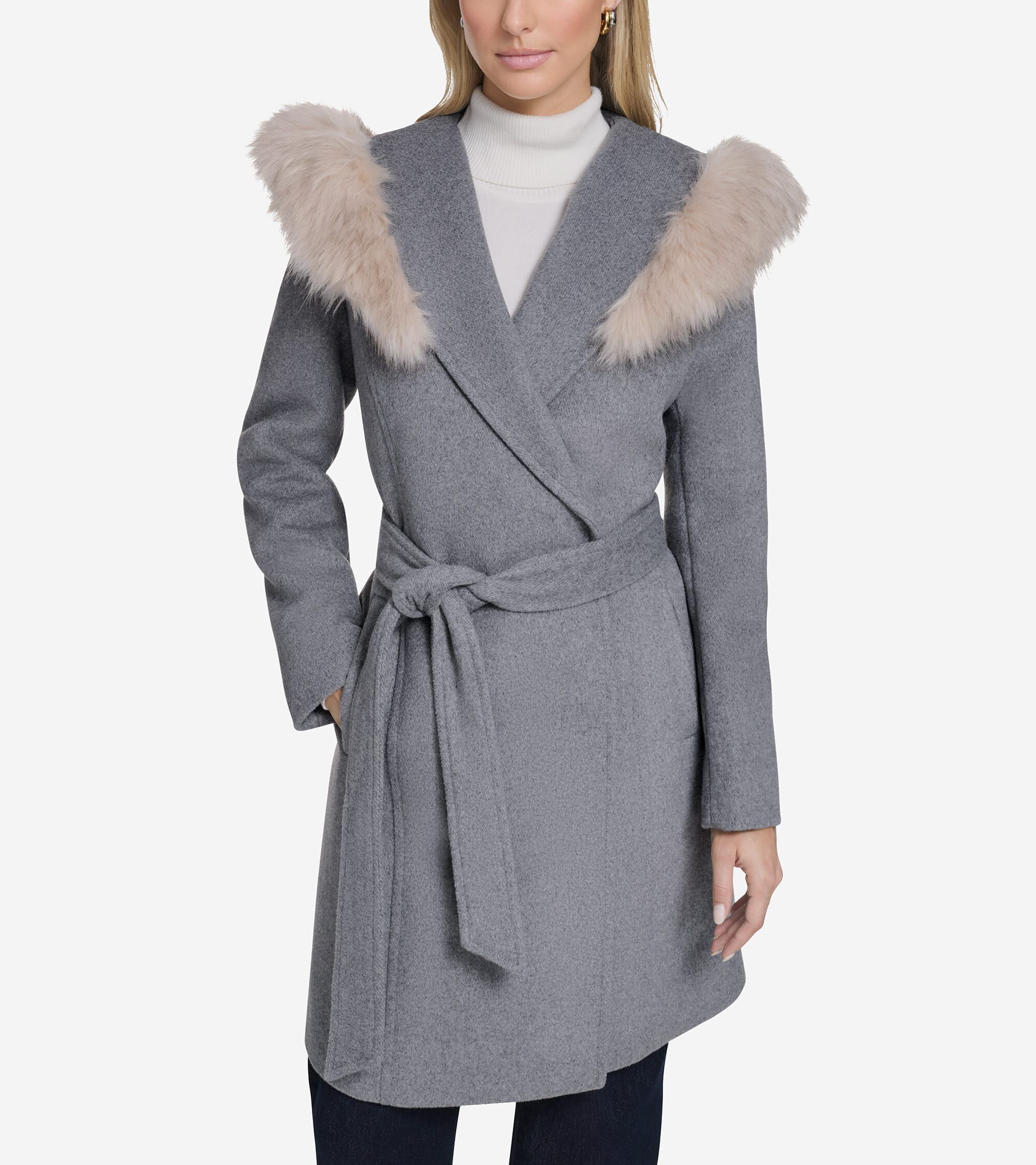 Women's Wool Wrap Coat