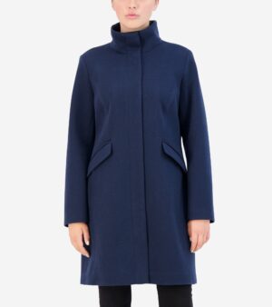 Women's Soft Twill Zip-Up Coat