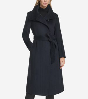 Women's Slick Wool Belted Coat