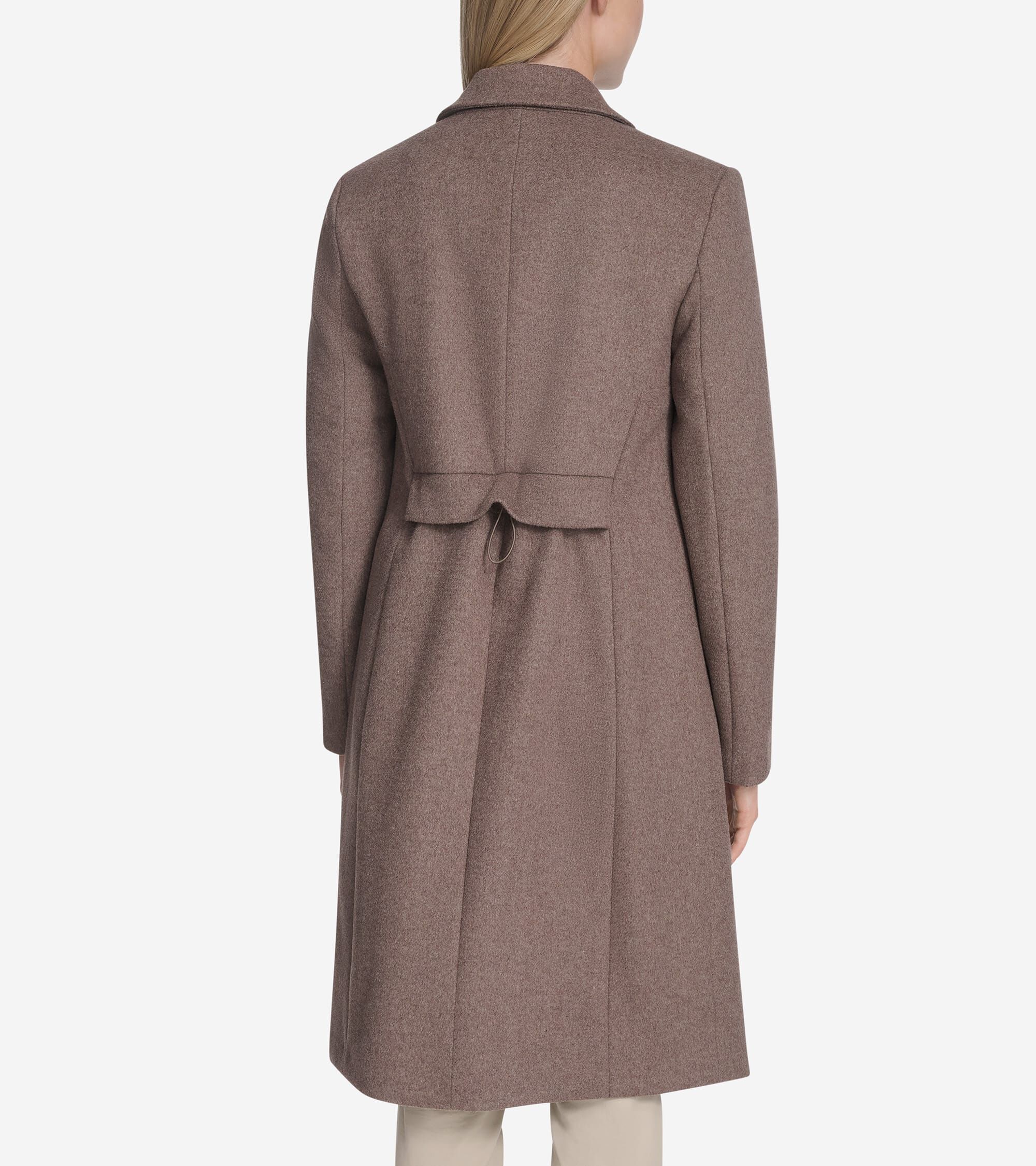 Women's Knotch Lapel Wool Coat - Image 3