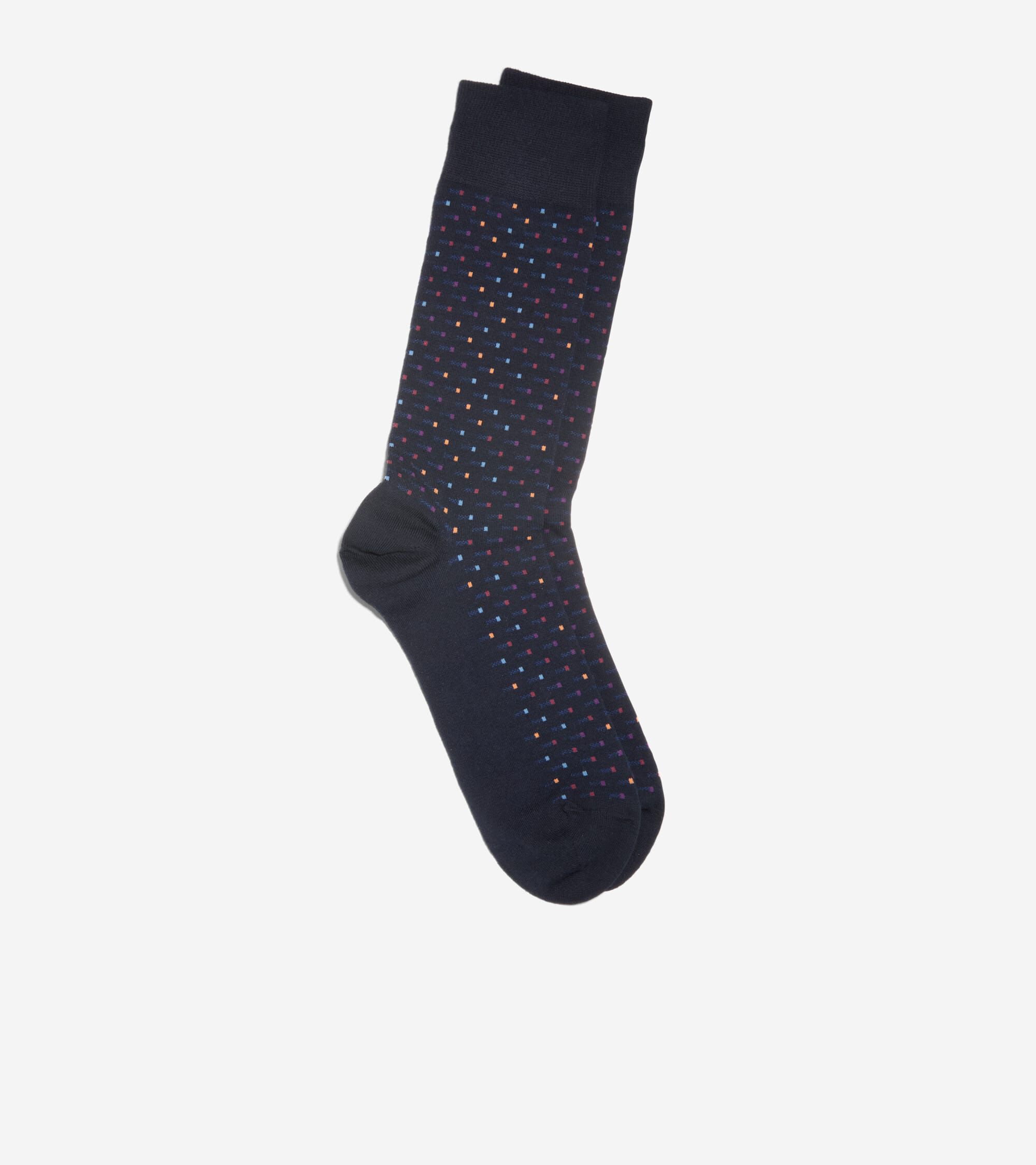 Men's Abstract Color Block Dress Crew Socks - Image 2
