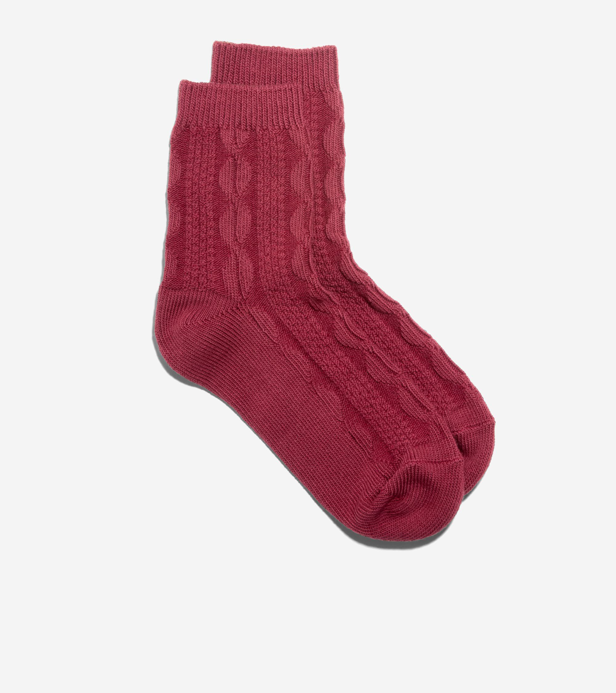 Women's Textured Cable Knit Anklet Socks - Image 2