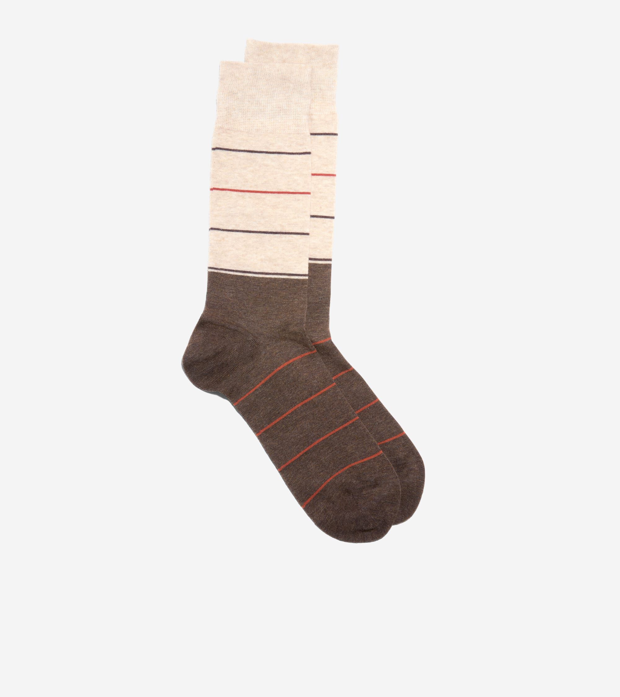 Men's Color Block Stripe Dress Crew Socks - Image 2