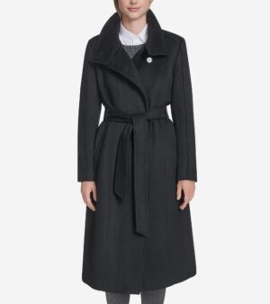 Women's Slick Wool Belted Coat