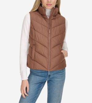 Women's Chevron Zip Front Vest