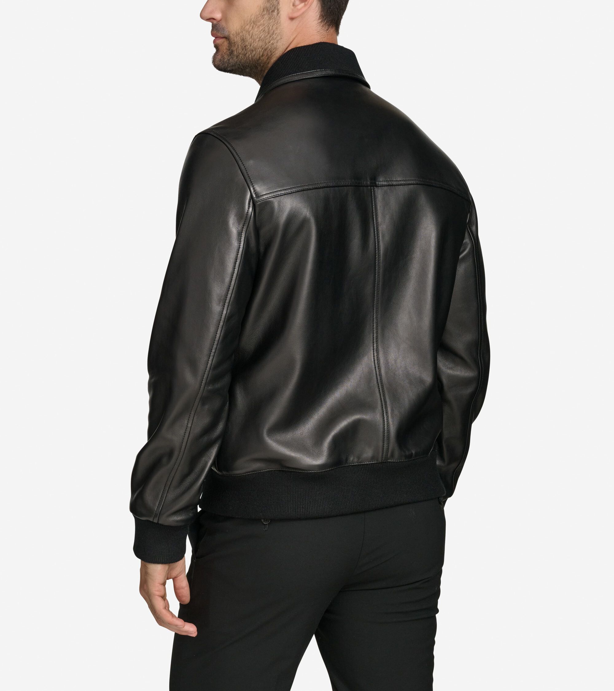 Men's Leather Aviator Jacket - Image 2