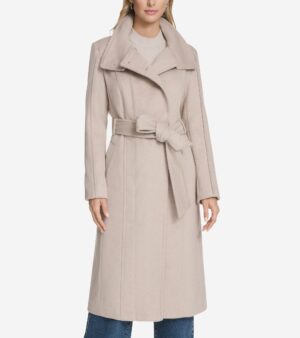 Women's Slick Wool Belted Coat