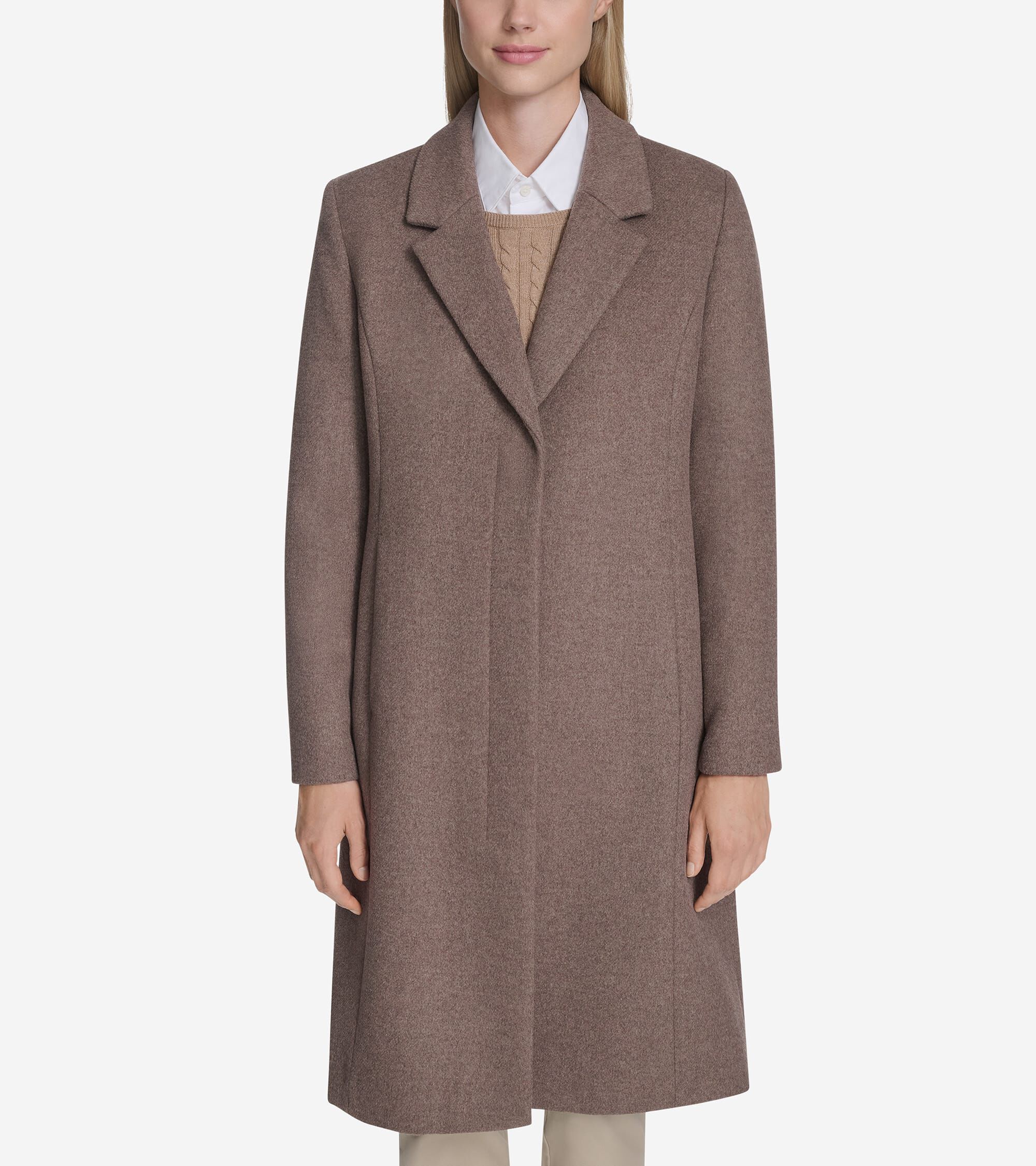 Women's Knotch Lapel Wool Coat