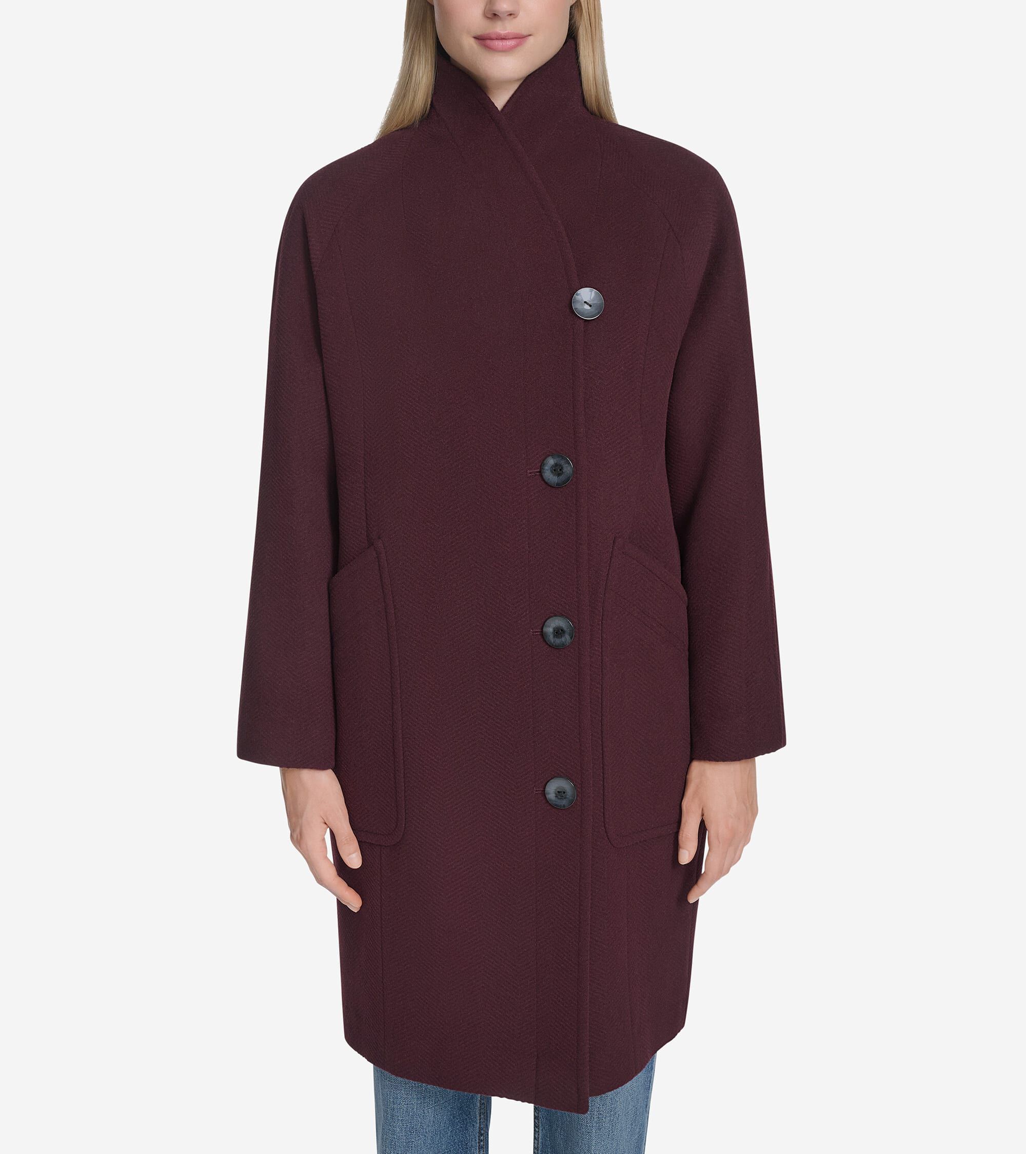 Women's Chevron Wool Coat