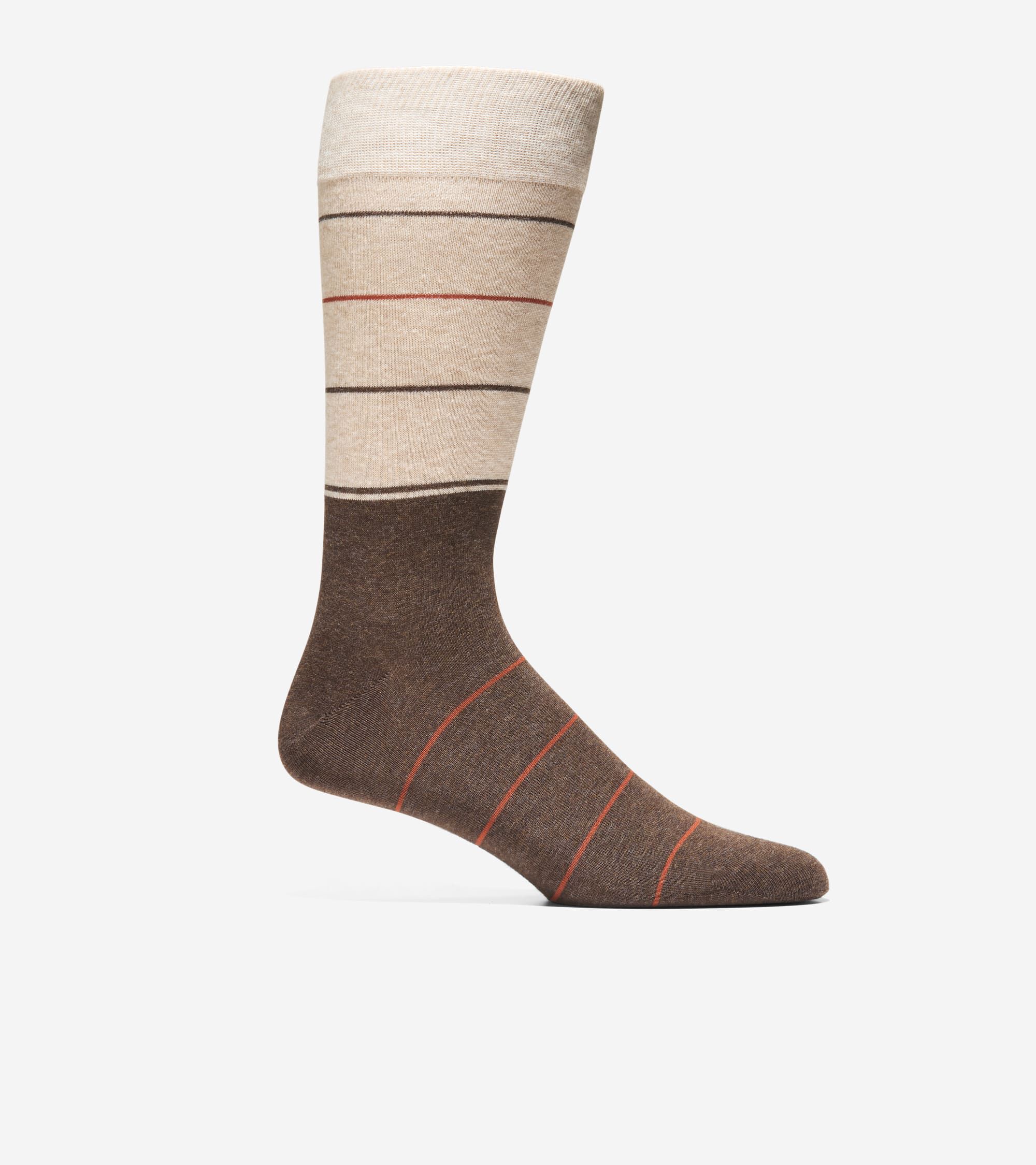 Men's Color Block Stripe Dress Crew Socks