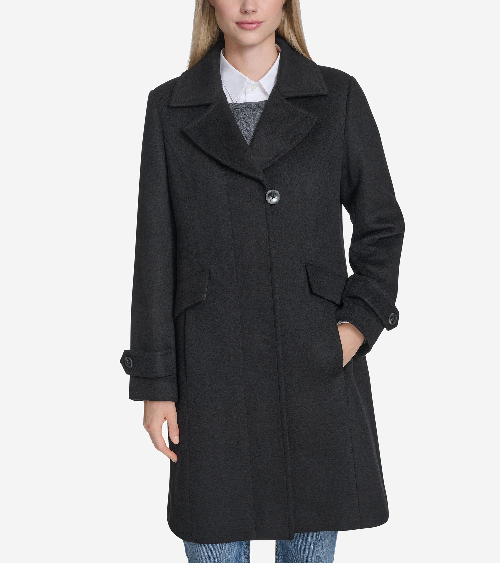 Women's Wool Pleated Coat